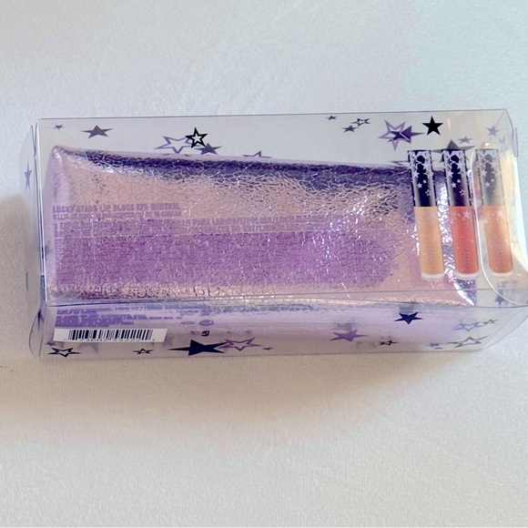 Set MAC Lucky Stars Lip Gloss Kit Neutrals Pink 3 Piece Lip Gloss Makeup Bag NWT - Picture 6 of 6